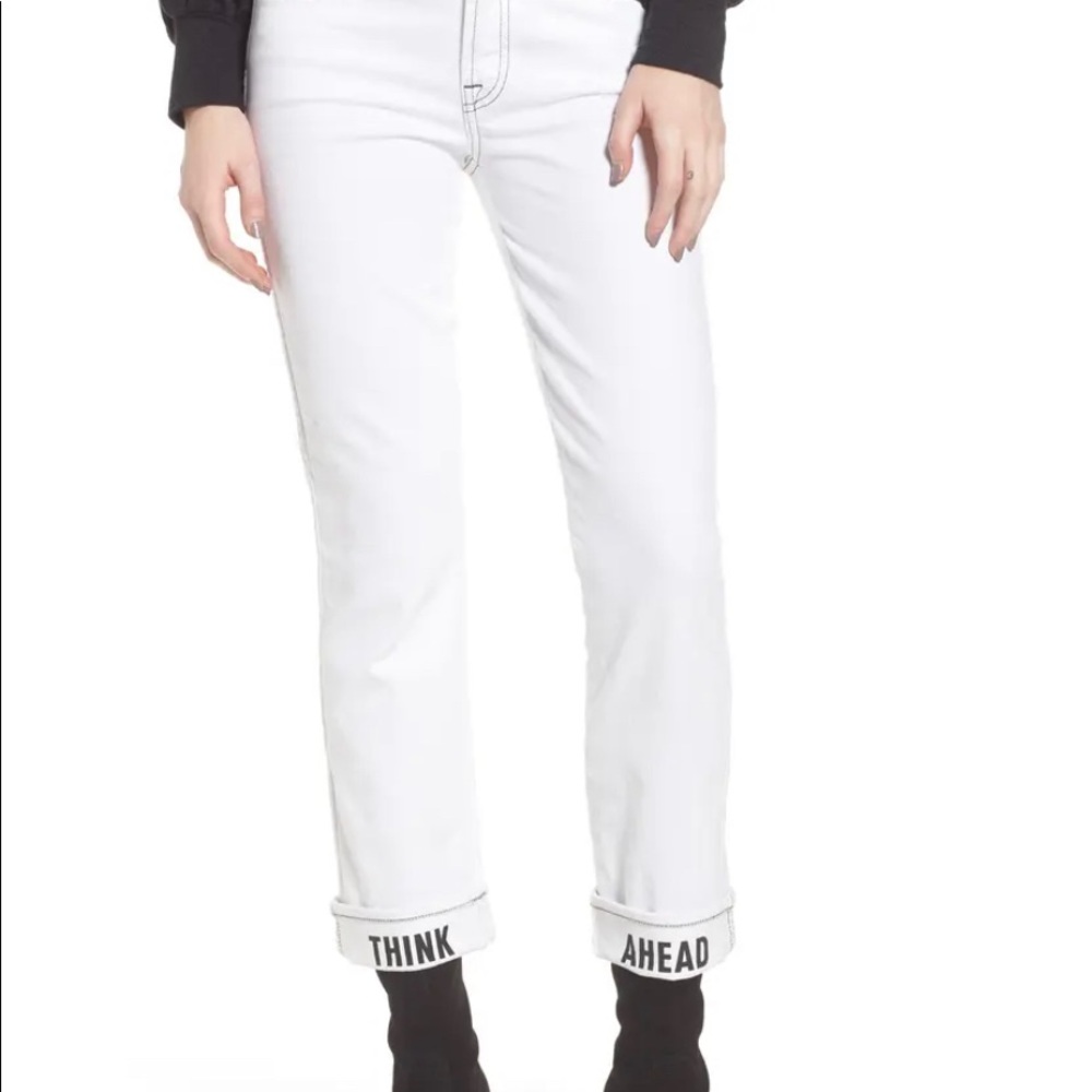 7 for all mankind Cuff Straight Leg Jeans